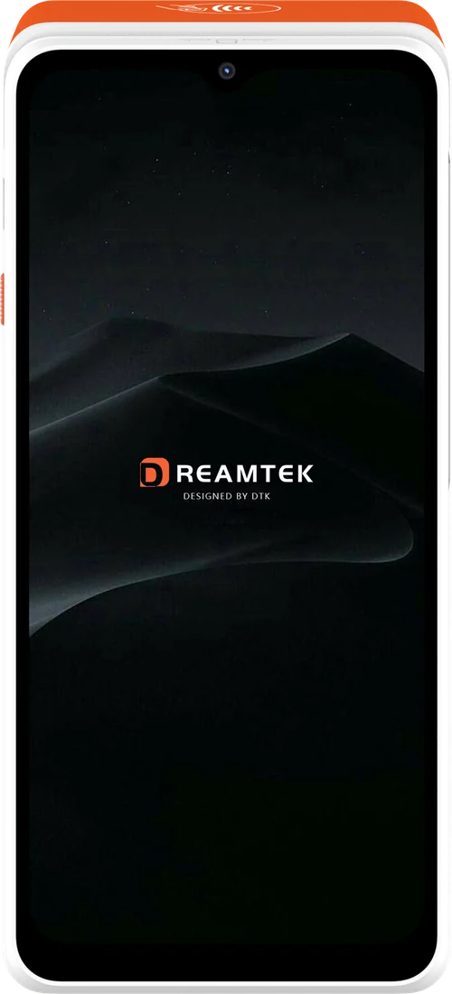 Dreamtek D1+ payment terminal with its original manufacturer screen artwork